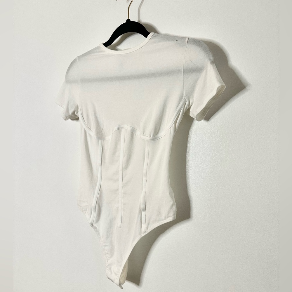 Fleur du Mal Organic Cotton Corset Bodysuit - Picture 7 of 12